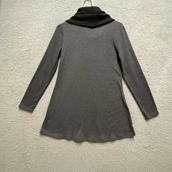 Bebonnie Tunic Womens Small Gray Black Long Sleeve Cowl Neck Top - Picture 2 of 11